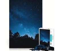 Rompecabezas Nocturno Bosque Estrellado para Adolescentes, 1000 Piezas, fortalece la Memoria, sin estrés, Bordes Lisos, 38x52cm