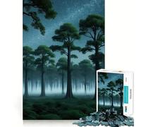 Rompecabezas Nocturno Bosque Místico de 1000 Piezas para Adultos Juguete de lógica Resistente, Divertido y Relajante Bordes definidos Regalo Memorable (50x75cm)