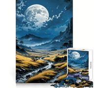 Rompecabezas Nocturno de 1000 Piezas con temática de Valle de montaña para Adolescentes Juguete Que estimula la lógica y Alivia la tensión Borde de Calidad Artículo de Santa Claus (38x26cm)