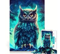 Rompecabezas Nocturno de búhos para Adultos, 1000 Piezas, fortalece la Memoria, pasatiempo para el hogar, Bordes limpios, Regalo Elegante (38x52cm)