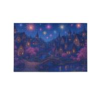 Rompecabezas nocturno de cuento de hadas con fuegos artificiales para ancianos, juegos familiares, regalos de alta resolución para papá, mamá, rompecabezas para adultos, 1000 piezas