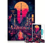 Rompecabezas Nocturno de la Torre de Tokio para Adultos, 1000 Piezas, Juguete de lógica Pura, Momento de Paz, Corte preciso, Regalo sincero 50x75cm