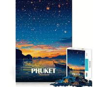 Rompecabezas Nocturno de Phuket, Tailandia, para Adolescentes, 1000 Piezas, Juguete para ejercitar la Mente, diseño Relajante, Montaje, Sorpresa navideña (38x52cm)