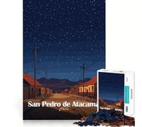Rompecabezas Nocturno de San Pedro de Atacama de 1000 Piezas para Adolescentes, Juguete de lógica Fuerte, Tiempo Sereno, Borde Transparente, Regalo Creativo (50x75cm)