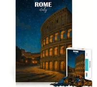 Rompecabezas Nocturno del Coliseo de Roma, Italia, 1000 Piezas para Adolescentes Juguete para desarrollar la lógica y la Capacidad de relajación Bordes Lisos Regalo de Primera Calidad (38x26cm)