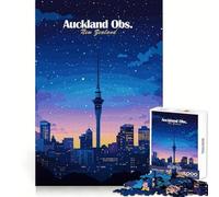 Rompecabezas Nocturno del Horizonte de Auckland de 1000 Piezas para adolescentesPiensa Que tu Tiempo de Entrenamiento está Bien empleadoBordes definidosRegalo Festivo (50x75cm)
