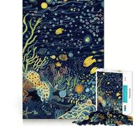 Rompecabezas Nocturno del océano Submarino,1000 Piezas,Juguete de construcción Focus,Ajuste Huecos,Actividad gratificante para días lluviosos (50x75cm)