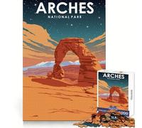 Rompecabezas Nocturno del Parque Nacional Arches, 1000 Piezas para Adolescentes Ejercicio cognitivo Actividad Suave Sin Bordes ásperos Regalo significativo (38x26cm)