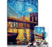 Rompecabezas Nocturno del Puente de Brooklyn para Adultos (1000 Piezas), Toda la Familia (50x75cm)