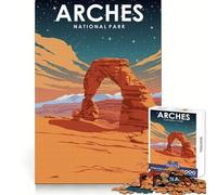 Rompecabezas Nocturno para Adolescentes del Parque Nacional Arches, 1000 Piezas, para desarrollar la Capacidad de razonamiento, Entretenimiento Casual, Bordes limpios, (38x52cm)