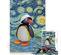 Rompecabezas Noot Noot Pingu de 1000 Piezas para Adultos, Juguete Inteligente para el hogar, decoración de Pared con Corte preciso (38x26cm)
