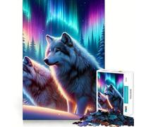Rompecabezas Nordic Wolf Winter Nature de 1000 Piezas para Adultos Regalos Divertidos y de Calidad (50x75cm)