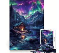 Rompecabezas nórdico Aurora Boreal de 1000 Piezas para Adolescentes Juego Mental Juguete para el hogar Corte preciso (38x26cm)