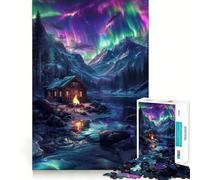 Rompecabezas nórdico Aurora Boreal de 1000 Piezas para Adolescentes Juego Mental Juguete para el hogar Corte preciso (38x26cm)