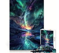 Rompecabezas nórdico Aurora Boreal de 1000 Piezas para Adultos Regalo Ideal para Mejorar la Memoria y Relajarse Corte Premium Sorpresa cálida (38x26cm)