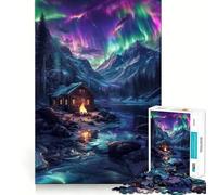 Rompecabezas nórdico Aurora Boreal para Adolescentes, 1000 Piezas, para estimular la Memoria, Juego de Mesa, Montaje de imágenes, (50x75cm)