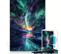 Rompecabezas nórdico Aurora Boreal para Adolescentes, 1000 Piezas, para estimular la Memoria, Juego de Mesa, Montaje de imágenes, (38x52cm)