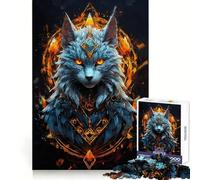 Rompecabezas nórdico de 1000 Piezas con diseño de Gato Blanco para Adolescentes Actividad Mental Tiempo Bien invertido Bordes impecables (50x75cm)