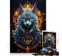 Rompecabezas nórdico de 1000 Piezas con diseño de Gato Blanco para Adolescentes Ideal para ejercitar la Mente, Relajarse y Disfrutar del Invierno (38x26cm)