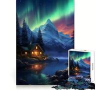 Rompecabezas nórdico de Naturaleza y Aurora Nocturna para Adolescentes, 1000 Piezas, para Fortalecer la Memoria, Momentos de Paz, Regalo clásico (38x52cm)