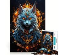 Rompecabezas nórdico Gato Blanco 1000 Piezas Juguete de construcción Focus Zero Gap Ajuste Actividad gratificante para días lluviosos (38x26cm)