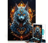 Rompecabezas nórdico para Adultos de 1000 Piezas con diseño de Gato Blanco Juego Mental Divertido con tecnología Avanzada de Corte láser Un desafío entretenido para Pasar el Tiempo (50x75cm)