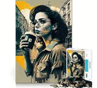Rompecabezas Nos Encanta el café de 1000 Piezas Juego cognitivo Divertido Troquelado de Alta precisión aliviar el estrés (38x52cm)