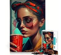 Rompecabezas Nos Encanta el café de 1000 Piezas Juguete Creativo para desarrollar la Habilidad componentes Resistentes y de Corte Limpio Ideal para Viajar Juego Mental (38x52cm)