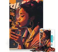 Rompecabezas Nos Encanta el café de 1000 Piezas para Adolescentes Juego para estimular la Mente Montaje Seguro y Firme Actividad Divertida para Toda la Familia (38x52cm)