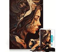 Rompecabezas Nos Encanta el café para Adolescentes 1000 Piezas Divertido Juego de Memoria Superficie Lisa sin Rebabas Regalo de cumpleaños Juguete para ejercitar la Mente (50x75cm)