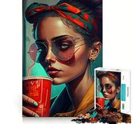 Rompecabezas Nos Encanta el café para Adolescentes 1000 Piezas Divertido Juego de Memoria Superficie Lisa sin Rebabas Regalo de cumpleaños Juguete para ejercitar la Mente (38x26cm)