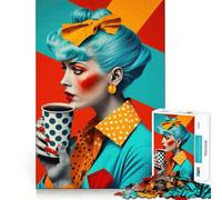 Rompecabezas Nos Encanta el café para Adultos 1000 Piezas Juego para ejercitar la Mente Corte de precisión Bordes Suaves desafío Divertido para Pasar el Tiempo (38x52cm)