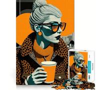 Rompecabezas Nos Encanta el café para Adultos 1000 Piezas Juego para ejercitar la Mente Corte de precisión Bordes Suaves desafío Divertido para Pasar el Tiempo (38x26cm)