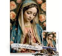 Rompecabezas Nuestra Señora de Las Rosas para Adolescentes, 1000 Piezas, Juguete Intelectual, Escape Tranquilo, Corte de Calidad, Regalo de Temporada (38x26cm)