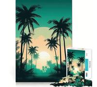 Rompecabezas Oasis de Palmeras de 1000 Piezas para Adolescentes Juguete cognitivo Pasatiempo Relajante Borde Premium Lista de Deseos de Papá Noel (38x52cm)