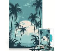 Rompecabezas Oasis de Palmeras de 1000 Piezas para Adolescentes Rompecabezas con Efecto de Memoria, luz Relajante, Imagen para armar (38x52cm)