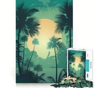 Rompecabezas Oasis de Palmeras para Adolescentes, 1000 Piezas, Juego Inteligente, Tiempo en Familia, Patrón, Ensamblaje, Elegir Deseos de Santa Claus (38x52cm)