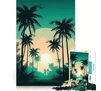 Rompecabezas Oasis de Palmeras para Adolescentes, 1000 Piezas, Juguete de Habilidades, Juego Relajante, Corte Exacto, Regalo de Deseo de Papá Noel (38x26cm)