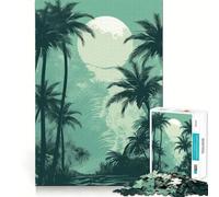 Rompecabezas Oasis de Palmeras para Adolescentes, 1000 Piezas, Juguete de Lógica Fuerte, Tranquilo, Bordes Claros, Regalo Elegante (38x26cm)