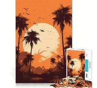 Rompecabezas Oasis de Palmeras para Adolescentes, 1000 Piezas, Juguete de Lógica Fuerte, Tranquilo, Bordes Claros, Regalo Elegante (50x75cm)