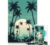 Rompecabezas Oasis de Palmeras para Adolescentes, 1000 Piezas, Mejora la Memoria, Juego de Interior, Ensamblaje de Imágenes, (38x52cm)
