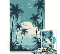 Rompecabezas Oasis de Palmeras para Adultos, 1000 Piezas, Juguete de Lógica Fuerte, Alivia la Tensión, Borde Transparente, Regalo Premium (50x75cm)