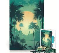 Rompecabezas Oasis de Palmeras para Adultos, 1000 Piezas, Mejora la Memoria, Ocio, Diversión, Bordes Precisos, Un Regalo Encantador (38x26cm)