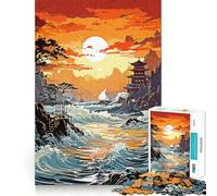 Rompecabezas Ocean Japan de 1000 Piezas para Adultos Regalo Ideal para Mejorar la Memoria y Relajarse Corte Premium Sorpresa cálida (38x52cm)