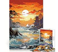 Rompecabezas Ocean Japan para Adultos, 1000 Piezas, Juguete para ejercitar la Mente, Divertido y Relajante, Ideal para armar, Regalo navideño (50x75cm)