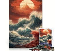 Rompecabezas Ocean Wave Japan Sunset de 1000 Piezas para Adolescentes, Juguete cognitivo, pasatiempo Relajante, Borde Premium, Lista de Deseos de Santa Claus (50x75cm)