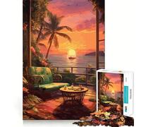 Rompecabezas Oceanview Sunset de 1000 Piezas Juguete para desarrollar la Mente y Relajarse Piezas de colección de Arte con Corte de precisión (38x26cm)