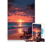 Rompecabezas Oceanview Sunset de 1000 Piezas para Adolescentes Juego Mental Juguete para el hogar Corte preciso (38x26cm)