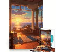 Rompecabezas Oceanview Sunset de 1000 Piezas para Adolescentes, para ejercitar la Mente y Disfrutar en Familia, con Bordes precisos, Regalo Memorable (38x26cm)