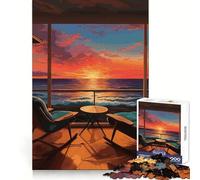 Rompecabezas Oceanview Sunset de 1000 Piezas para Adolescentes Rompecabezas Memory Lift Light Relax Image Assembly (50x75cm)